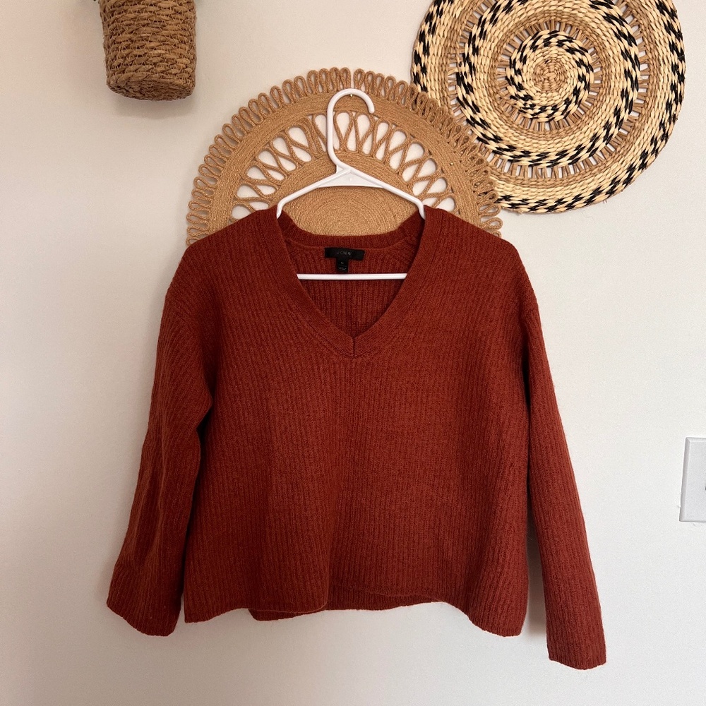 J. Crew Wool Alpaca Blend Cropped Boxy Sweater S/M